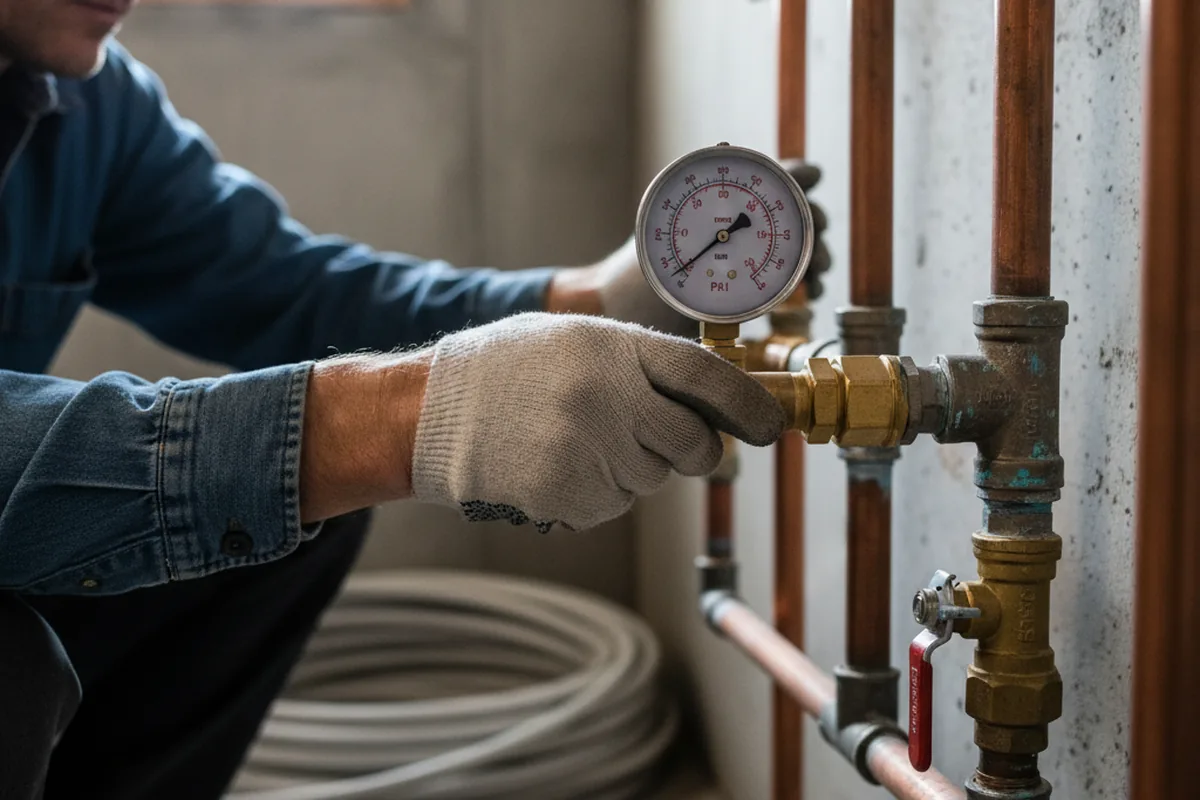 Pressure testing a repaired line during Water Line Repair in Port Costa